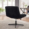 ORRD Adjustable Swivel Chair, Criss Cross Legging Wide Seat Office Desk Vanity Chair with Corduroy, Black, Modern Home Gift - 4 of 4
