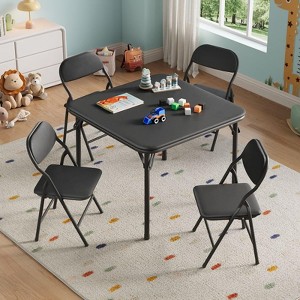 3 Piece Boys Girls Folding Table and Chairs Set, Activity Table and Chairs Set - 1 of 4