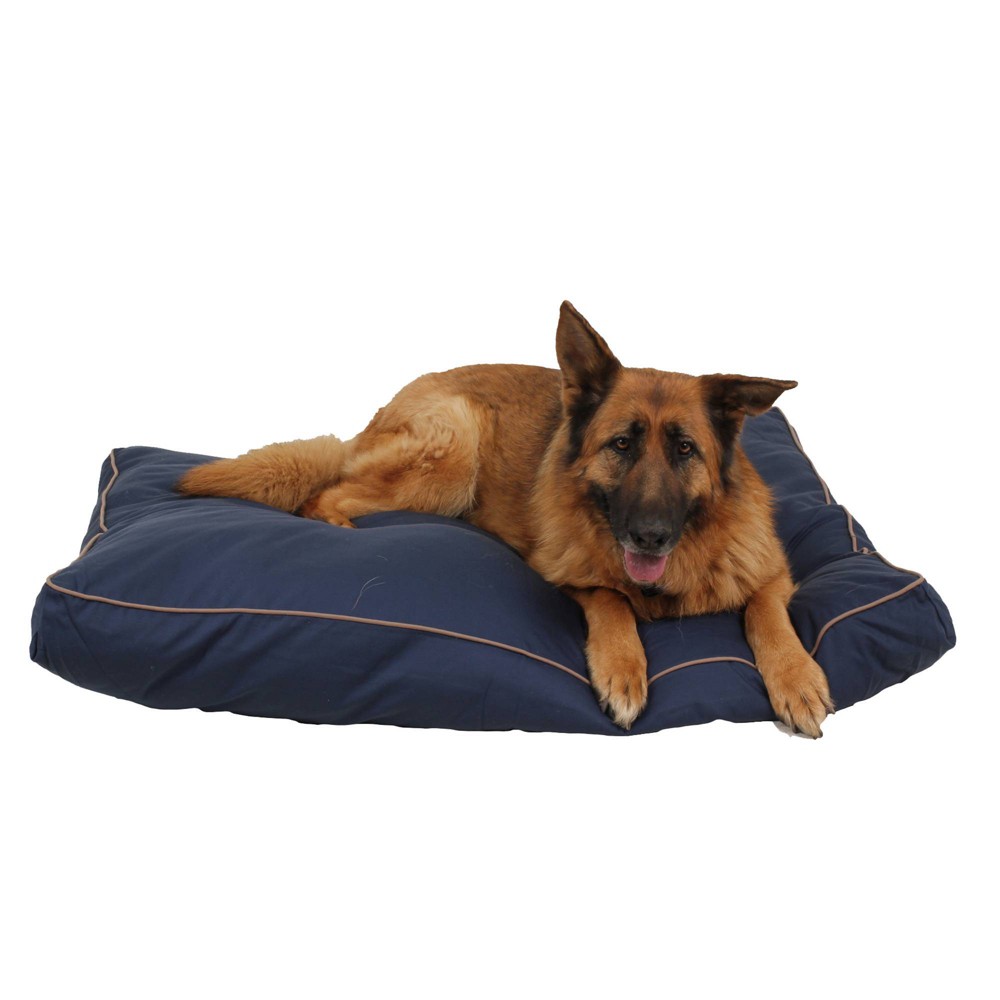 Photos - Dog Bed / Basket Carolina Pet Company Solid Faux Gusset Jamison Dog Bed - L - Blue 
