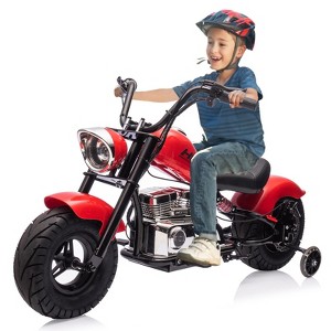 Kids Electric Off-Road Motorcycle,  36V 350W Ride On Electric Motorcycle with Training Wheels, Spring Suspension, Led, Music - 1 of 4