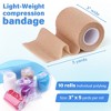 LotFancy Self Adhesive Bandage Wrap, 10Pcs 3" x 5 Yards, Elastic Cohesive Bandage, First Aid Medical Tape - 2 of 4