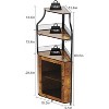 Corner Bar Cabinet with Glass Holder, Industrial Wine Cabinet with Adjustable Shelf, Liquor Cabinet Bar Cabinet, Corner Display Cabinet - 2 of 4