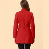 INSPIRE CHIC Women's Classic Stand Collar Long Sleeve Winter Belted Long Coat - 4 of 4