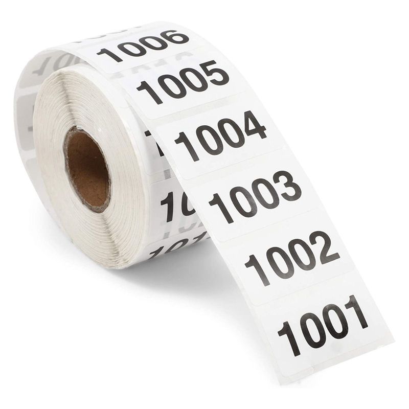 Live Sales Consecutive Number Stickers 1001 to 2000, Inventory Labels (1.1" x 0.75", Total 1000 Count), 1 of 7