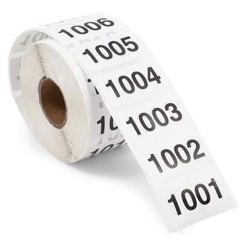 Live Sales Consecutive Number Stickers 1001 to 2000, Inventory Labels (1.1" x 0.75", Total 1000 Count)