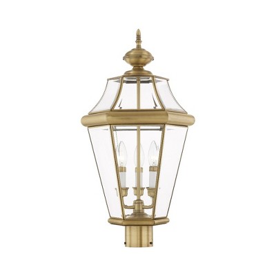 Livex Lighting Georgetown 3 - Light Post Light in  Antique Brass