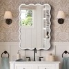 Modern Solid Wood Wavy Mirror, Natural Wood Vanity Mirror Wall Decor, for Bathroom, Bedroom, Living Room, Cloakroom, Entryway - 3 of 4