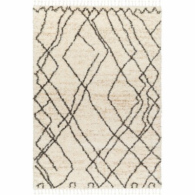 Hauteloom Hersz Cream Plush Rug with Tassels