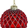 Northlight 3.25" Glittered Glass Ball Christmas Ornament - Red/Silver - 4 of 4