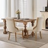 Snow Velvet Dining Chairs Set of 2 Mid Century Style with Curved Wood Trim and Sculpted Legs for Dining Room –The Pop Home - 3 of 4