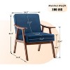 MAYEERTY Mid-Century Modern Chair Solid Wood Frame Accent Chair Extra-Thick Backrest Wingback Lounge Indoor Living Room Bedroom Reading Room - 3 of 4
