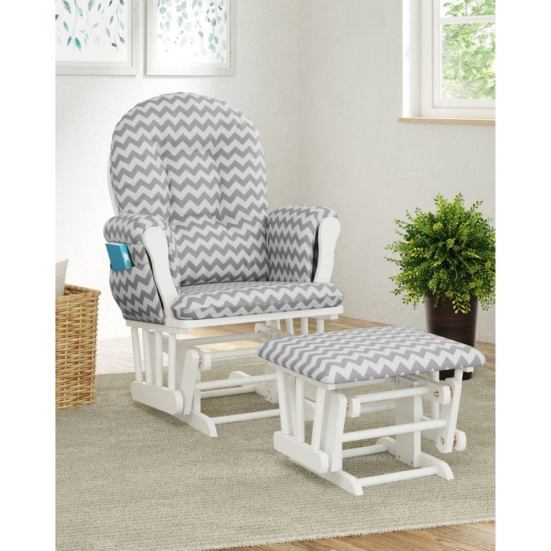 Storkcraft Hoop White Glider and Ottoman, 4 of 17