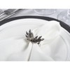 Saro Lifestyle Pine Cone Napkin Ring (Set of 4), Silver - 4 of 4