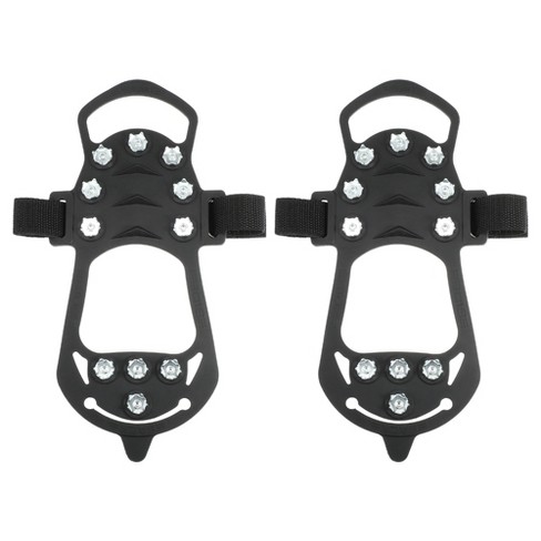 Unique Bargains Crampons Ice Cleats Shoes Spikes Grips Traction Black 1 Pair  : Target