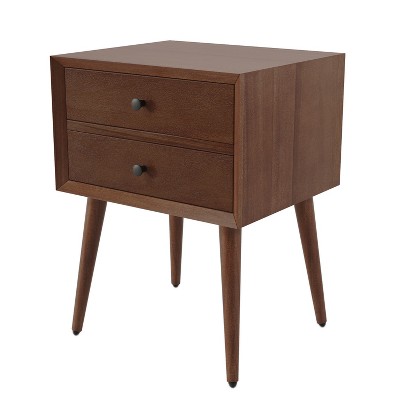 Christopher Knight Home Caesar Mid-Century Modern Acacia Wood Nightstand with 2 Drawers