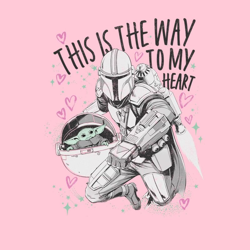 Girl's Star Wars The Mandalorian Valentine's Day The Child Way to my Heart T-Shirt, 2 of 5