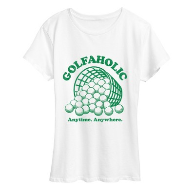 Women's Instant Message Golfaholic Cropped Graphic T-Shirt - White