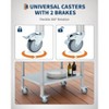Heavy-Duty Stainless Steel Commercial Work Table - 4 Caster Wheels, Adjustable Undershelf, Durable Prep Station for Kitchen, Restaurant, Outdoor - 3 of 4