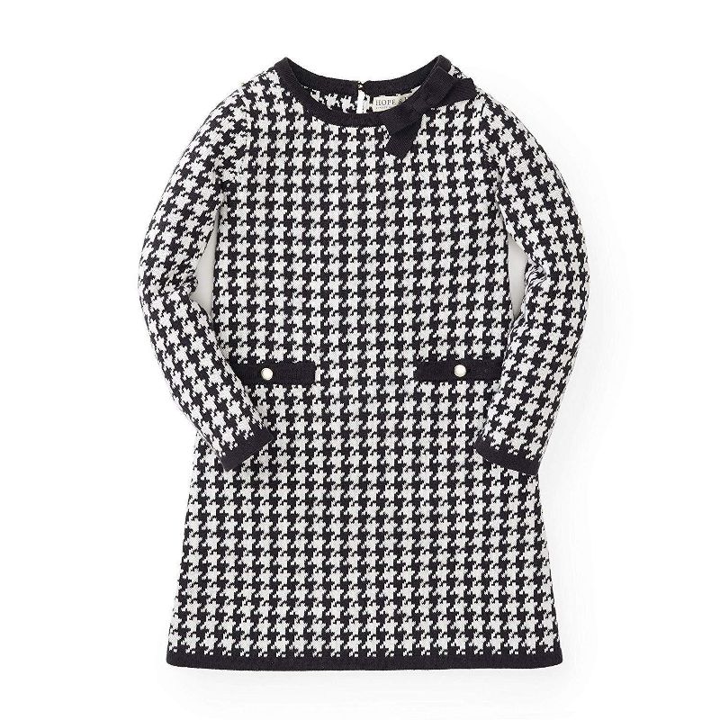 Hope & Henry Girls' Organic Cotton Bow Detail Sweater Dress, Toddler, 1 of 7