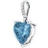 Pompeii3 9mm Blue Topaz Women's Heart Pendant in 14k Gold Necklace 6mm Tall - 2 of 4