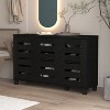 Galano 3-Door 16-Pair Shoe Storage Cabinet with Adjustable Shelves in Black Oak 45.3" W × 13" D × 28" H - 2 of 4