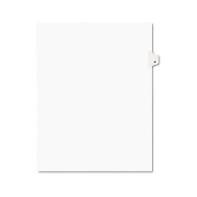 Avery-Style Legal Exhibit Side Tab Dividers 1-Tab Title F Ltr White 25/PK 01406