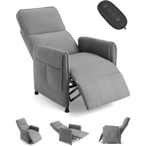 Recliners Home Seating with Thick Backrest, Electric Adjustable Reclining Chair with Remote Control and Side Pockets, Single Sofa - 1 of 4