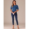 Allegra K Women's Half Sleeve Boat Neck Stretchy Basic Summer Casual Shirt - 4 of 4