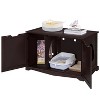 LunaLulinlk Brown Wooden cat litter box (with partition) - 4 of 4