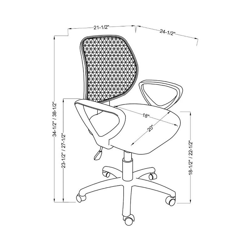 Denmar Padded Mesh Adjustable Office Chair Black - miBasics, 5 of 6