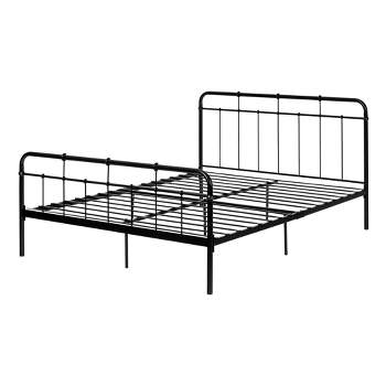 Queen Holland Metal Platform Bed with Headboard Black - South Shore