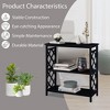 3-Tier Console Table with Storage Shelves, Open Bookshelf with Solid Pine Wood Legs for Hallway, Living Room and Bedroom, Black/Cherry - ModernLuxe - 4 of 4