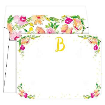 10ct Die-Cut Social Set Floral Crest Monogram - B