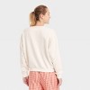 Women's Teddy Bear Heart Graphic Sweatshirt - Off-White - image 2 of 3