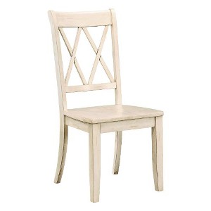 Kumasinova Set of 2 Dining Chair – Pine Veneer, Armless Chair with Transitional Double-X Back, Dining Room Side Chair, Wooden Kitchen Chair - 1 of 4