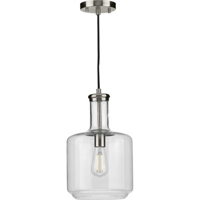 Latrobe Brushed Nickel Pendant with Clear Glass Shade