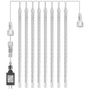 Itopfox 24 Tube 864 LED 12 Inch Meteor Shower Christmas Lights Waterproof Outdoor Warm White Plug In 1 Pack Holiday Decoration - 1 of 4