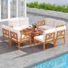 Costway 10 PCS Acacia Wood Patio Furniture Set with Cushions and 2-Tier Coffee Table - 4 of 4