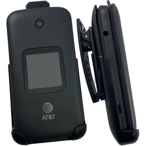 Nakedcellphone Belt Clip Holster Case for Alcatel Go Flip 3, Alcatel Smartflip (2019) - Black - 1 of 4