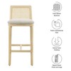 Modway Monarch Wood Bar Stool with Cane Rattan Back & Padded Seat - 2 of 4