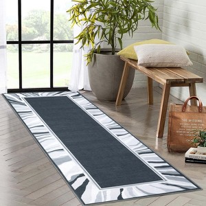 coucheta Area Rug, Gray Washable Rug, Bordered Entryway Rug, For Home Modern Bedroom Rug, Non-Slip Low Pile Carpet, Foldable Kitchen Rugs - 1 of 4