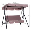 PAGED Outdoor Swing Chair with 3 Throw Pillows and Adjustable Canopy,Porch Swing with Cushion for Patio,Porch,3-Seat - 3 of 4