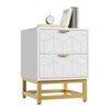 TROPOW Large End Side Table Bedside Table with  Drawers, Wooden - 2 of 4