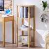 Aoibox 4 Tier Tall Bookshelf with Storage Small Bookcase for Small Spaces Industrial Modern Shelf for Living Room Office Bedroom - 3 of 4