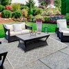 Northlight 4' x 6' Gray and Beige Honeycomb Pattern Rectangular Outdoor Area Rug - 2 of 4