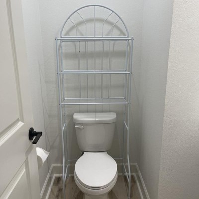 Home Basics 3 Tier Steel Space Saver Over The Toilet Bathroom Shelf with Open Shelving, Chrome