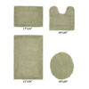 Edge Bath Rug 100% Premium Cotton Ultra-Soft Water Absorbent Tufted Solid Reversible 4 Piece Bathroom Rug Set for Machine Washable Bathmat - 2 of 2