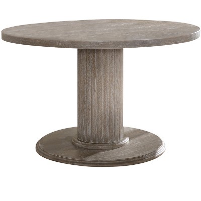 NicBex Round Dining Table 46" Farmhouse Wooden Dining Table Pedestal Base for Dining Room