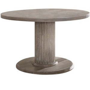NicBex Round Dining Table 46" Farmhouse Wooden Dining Table Pedestal Base for Dining Room - 1 of 4