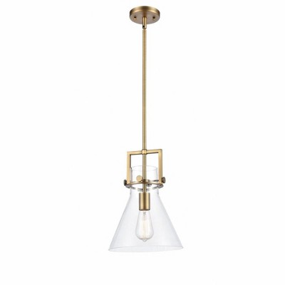 Newton Cone - 1 Light Stem Hung Pendant In Industrial Style-13.63 Inches Tall and 10 Inches Wide